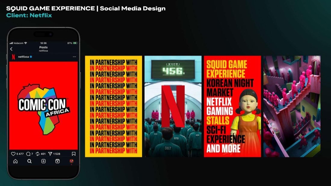 Squid Game Social portfolio sample